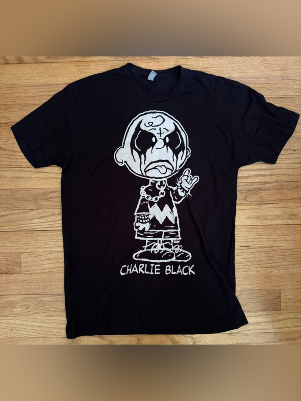 Goth Charlie Brown tee